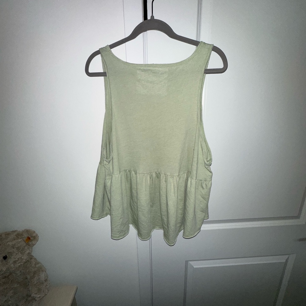 💚 American Eagle Sage Green Tiered Tank Top | Size XL - Picture 6 of 6